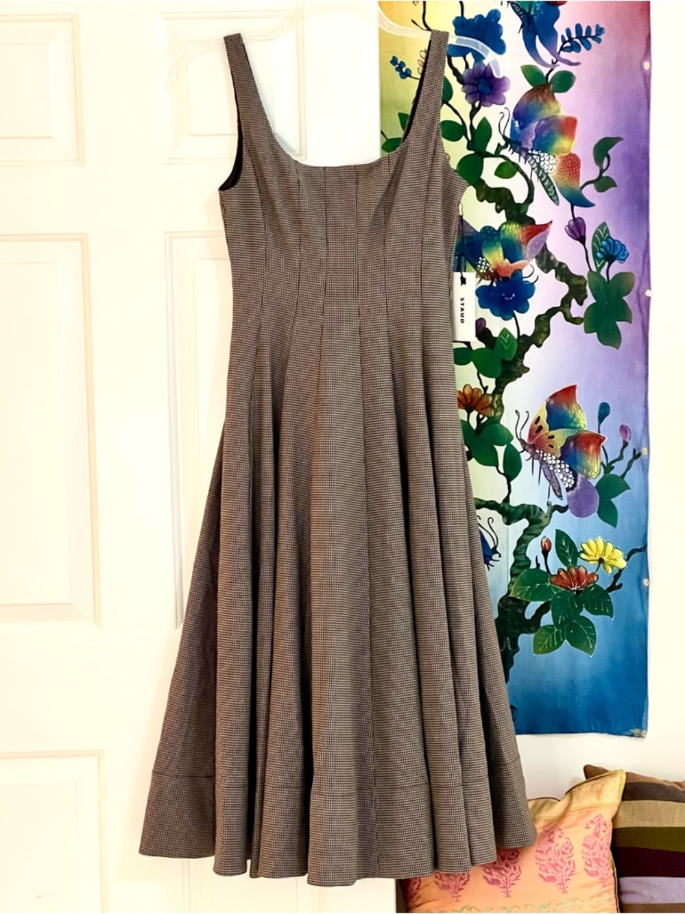 NWT Staud Wells Midi Dress Houndstooth - Picture 10 of 16